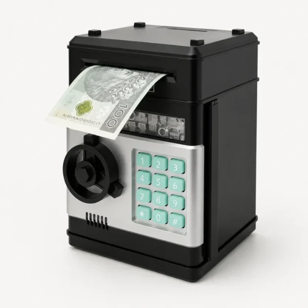 Skarbonka sejf na PIN — bankomat dla dzieci z wciąganiem banknotów