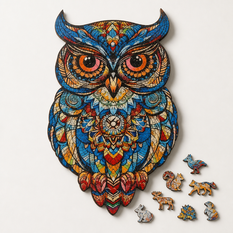 Dłoń trzymająca element układanki w kształcie zwierzątka