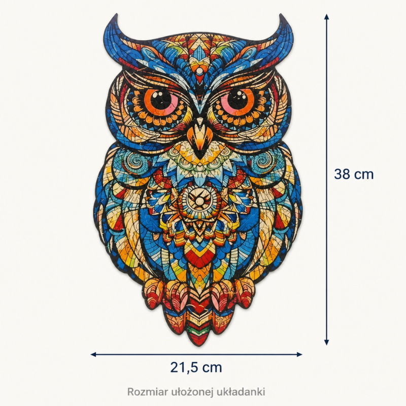 Wymiary ułożonej układanki: 38 na 21,5 cm